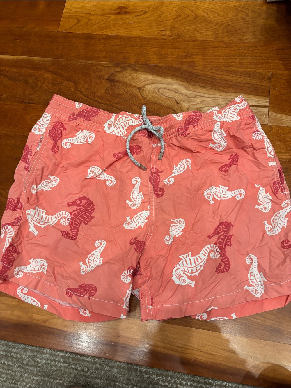 Vilebrequin Coral Swim Shorts with White Print